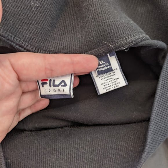 Fila Black Lined Windbreaker Jogger Capris Sz XL - Picture 2 of 9